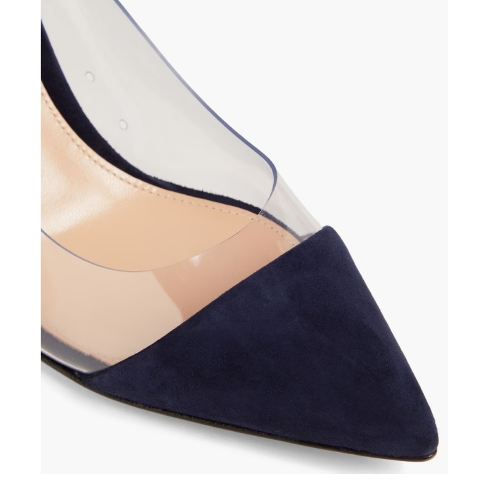 NWT Gianvito Rossi Velluto Violet Plexi Pump Size 37.5 - Picture 15 of 15